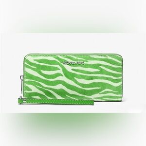 Michael Kors Set Travel Zebra Print Calf Hair Continental Wallet nwt
